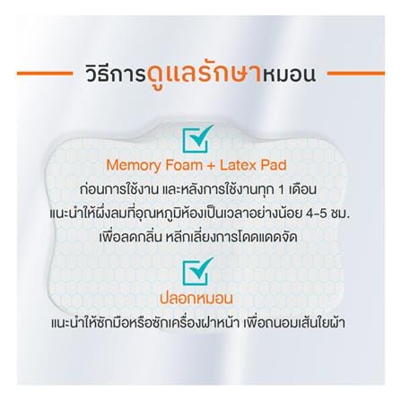 หมอนสุขภาพ เมมโมรี่โฟม ERGOTREND ORTHOSPINE ADJUSTABLE 60x45x13 ซม. สีขาว/เทา_8