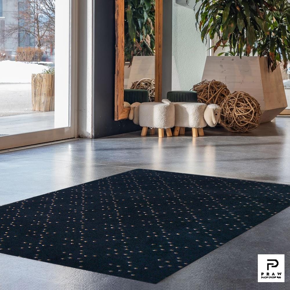 พรมเช็ดเท้าดักฝุ่น PRAW DE LUCKY BLACK 120X180 ซม. สีดำ