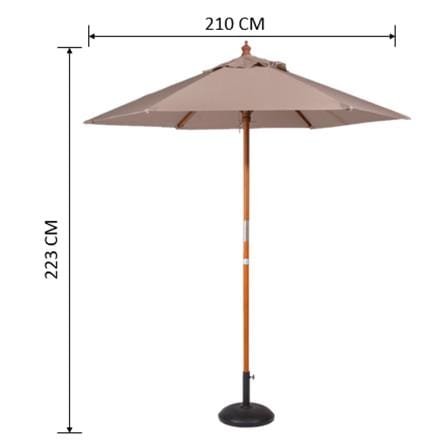 ร่มสนามกลม IVY WOOD 2.1 ม. สีน้ำตาลอ่อน_3