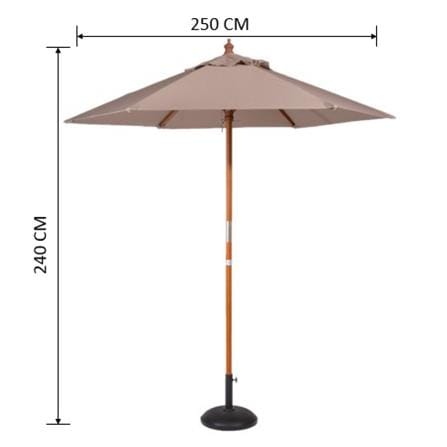 ร่มสนามกลม IVY  WOOD 2.5 ม. สีน้ำตาลอ่อน_3