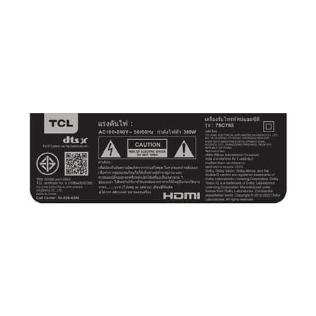 ทีวีมินิแอลอีดี 75 นิ้ว TCL (4K, MINI LED, GOOGLE TV) 75C755_6