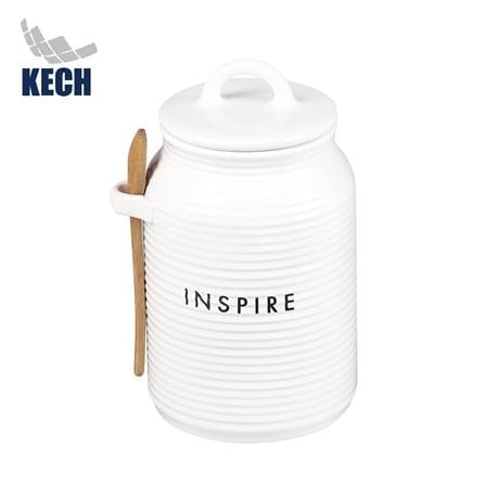 ขวดโหลเซรามิกฝาดึง KECH INSPIRE 1 ลิตร สีขาว
