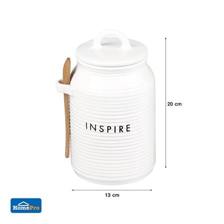 ขวดโหลเซรามิกฝาดึง KECH INSPIRE 1 ลิตร สีขาว_5
