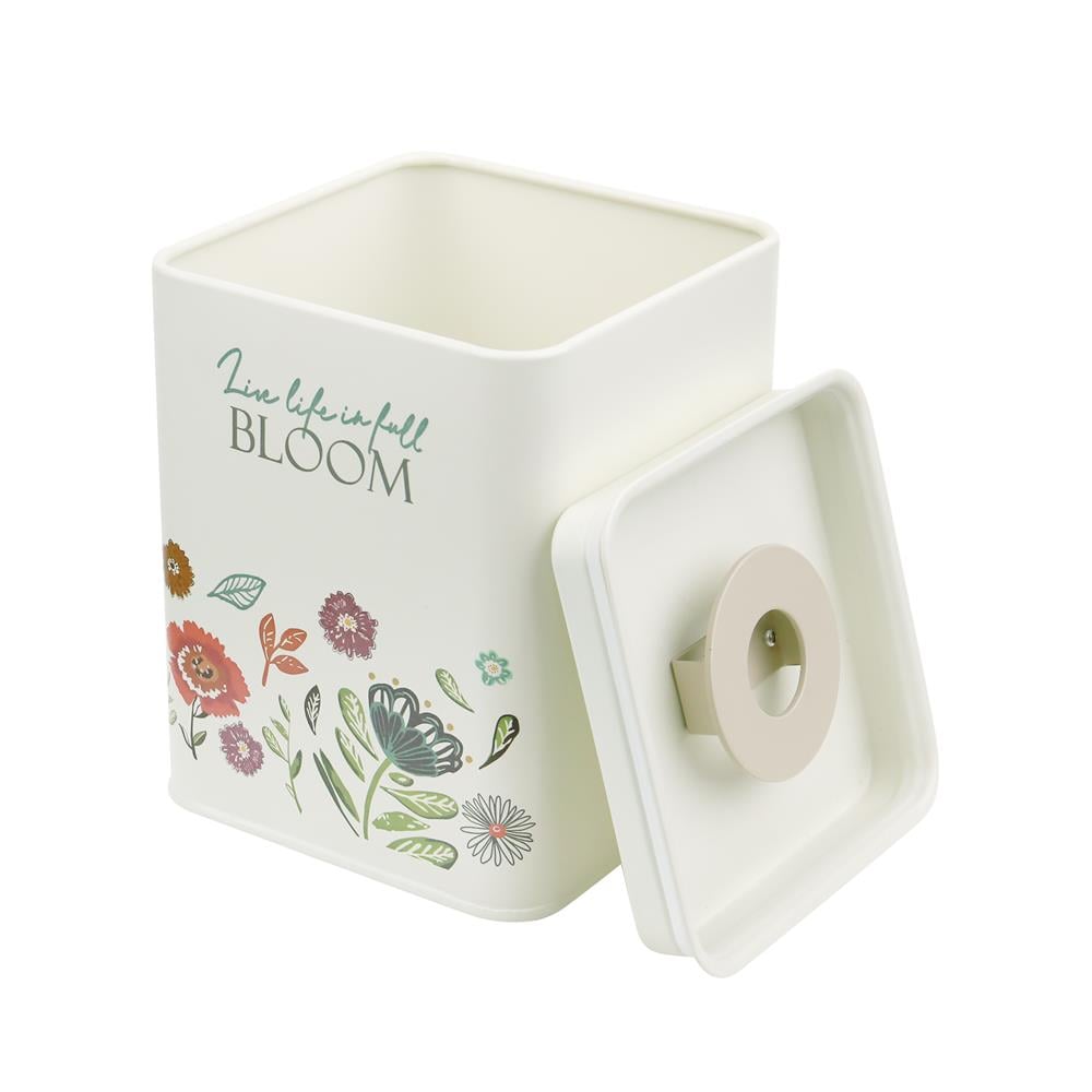 ขวดโหลเหลี่ยมฝาดึง KECH GARDEN BLOOM 1.45 ลิตร สีครีม