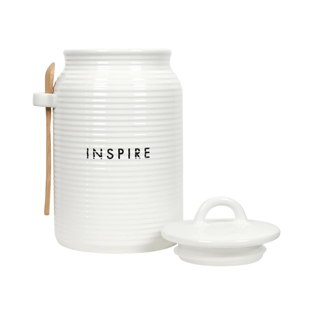ขวดโหลเซรามิกฝาดึง KECH INSPIRE 1.5 ลิตร สีขาว