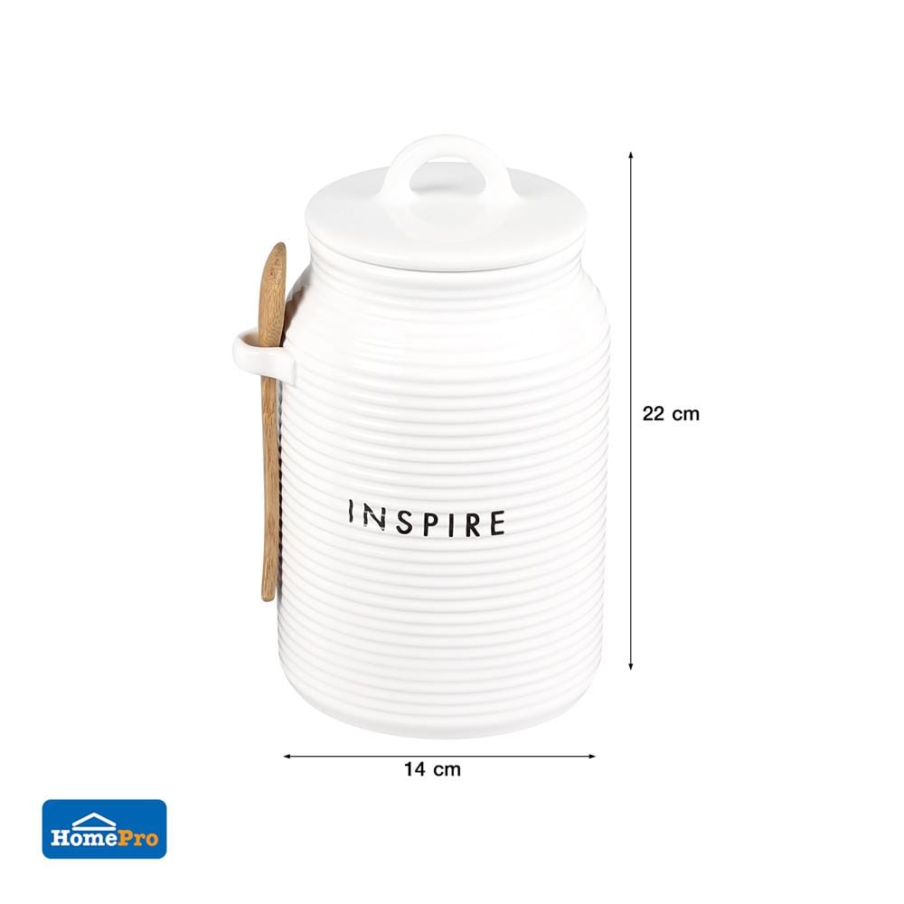 ขวดโหลเซรามิกฝาดึง KECH INSPIRE 1.5 ลิตร สีขาว