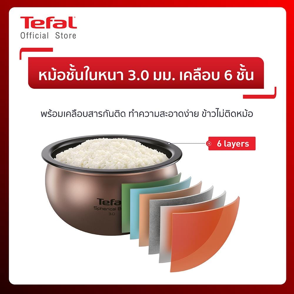 หม้อหุงข้าว DIGITAL TEFAL RK886865 1.5 ลิตร