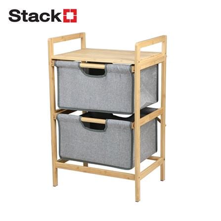 ชั้นลิ้นชักผ้า 2 ชั้น STACKO GINA 45x32x70 ซม. สีเทา_1