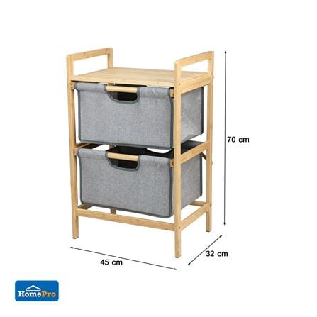 ชั้นลิ้นชักผ้า 2 ชั้น STACKO GINA 45x32x70 ซม. สีเทา_7