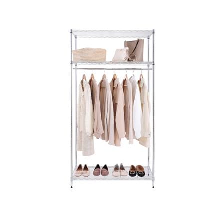 ชั้นวางของโล่ง 3 ชั้น พร้อมราวแขวน MZG 4590180VAH345 90 ซม. สีโครเมียม_5