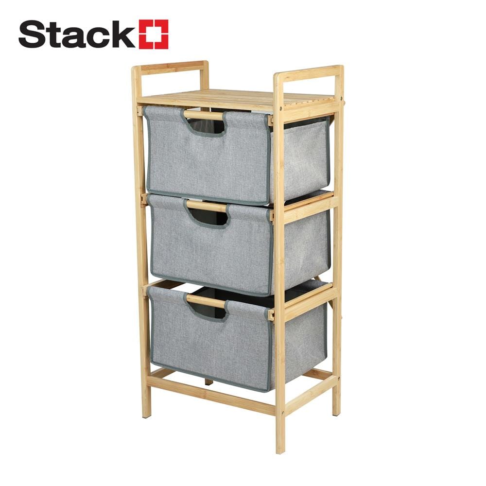 ชั้นลิ้นชักผ้า 3 ชั้น STACKO GINA 45x32x96 ซม. สีเทา_0