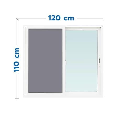 หน้าต่างบานเลื่อน UPVC S-S มุ้ง MHOLARN 120X110 ซม. สีขาว_0