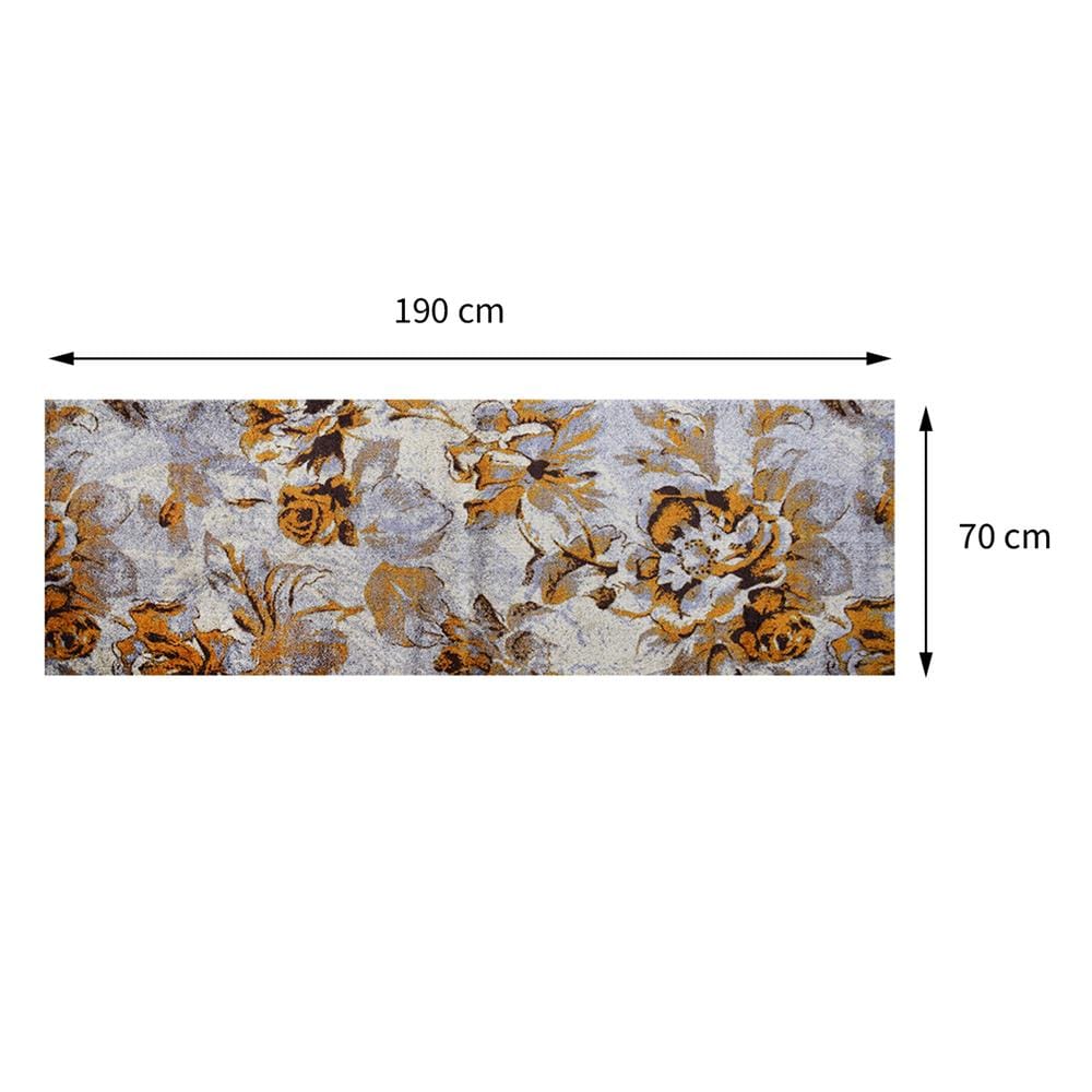 พรมเช็ดเท้าดักฝุ่น PRAW DE VINTAGE FLORAL 70X190 ซม. สีเบจ