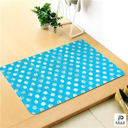 พรมเช็ดเท้าดักฝุ่น PRAW POLKA DOT BABY BLUE 50X75 ซม. สีฟ้า_7