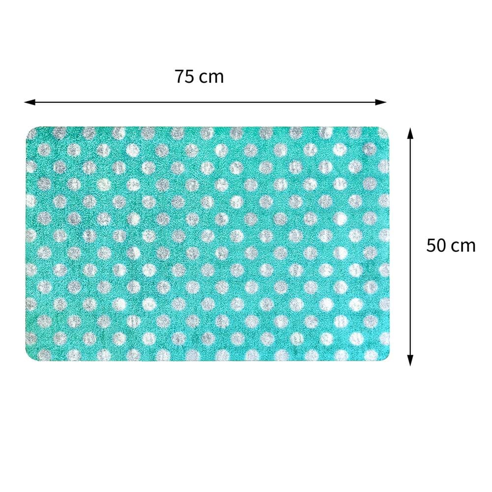 พรมเช็ดเท้าดักฝุ่น PRAW DE POLKA DOT MINT GREEN 50X75 ซม. สีเขียว