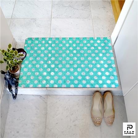 พรมเช็ดเท้าดักฝุ่น PRAW DE POLKA DOT MINT GREEN 50X75 ซม. สีเขียว_6