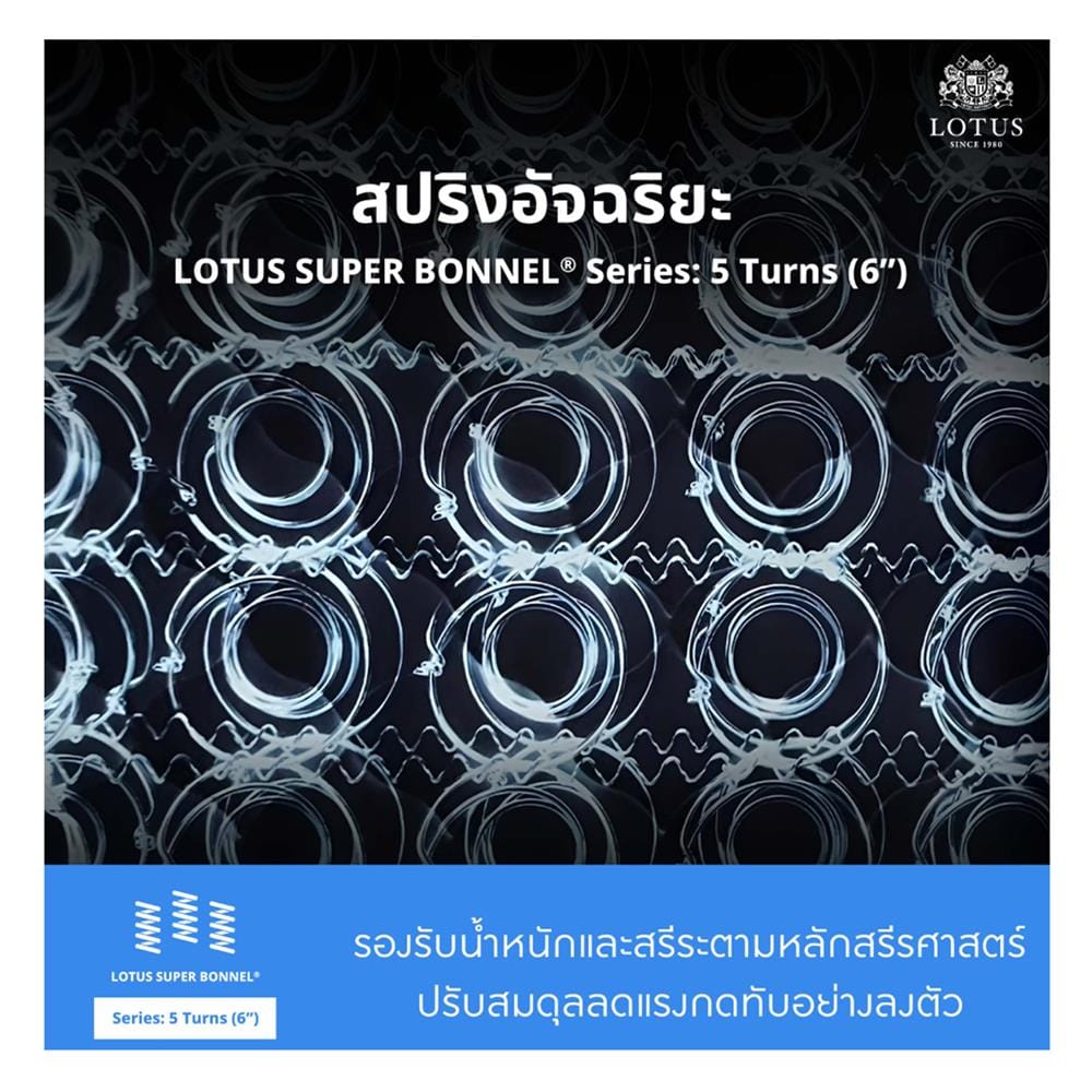 ที่นอนยางพารา 5 ฟุต LOTUS รุ่น HUDSON III พร้อมหมอนหนุน 2 ใบ