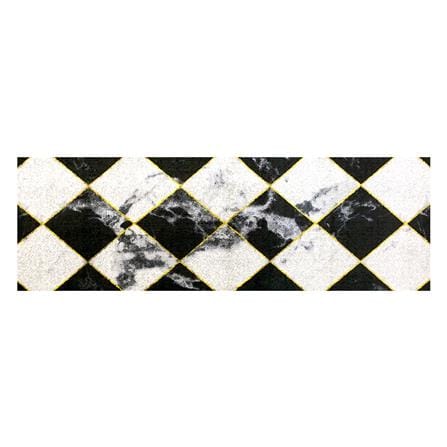 พรมเช็ดเท้าดักฝุ่น PRAW DE CHESS BOARD 70X190 ซม. สีดำ/ขาว