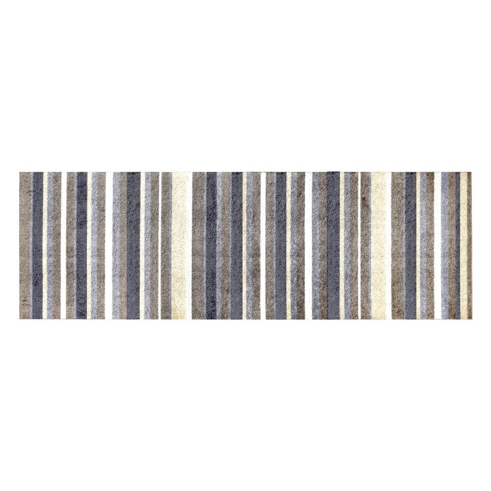 พรมเช็ดเท้าดักฝุ่น PRAW DE STRIPE 70X190 ซม. สีเทา/เบจ_1