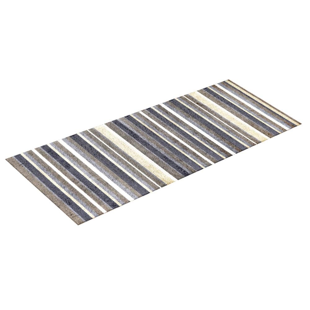 พรมเช็ดเท้าดักฝุ่น PRAW DE STRIPE 70X190 ซม. สีเทา/เบจ