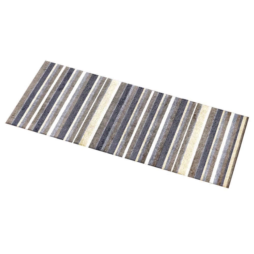พรมเช็ดเท้าดักฝุ่น PRAW DE STRIPE 70X190 ซม. สีเทา/เบจ