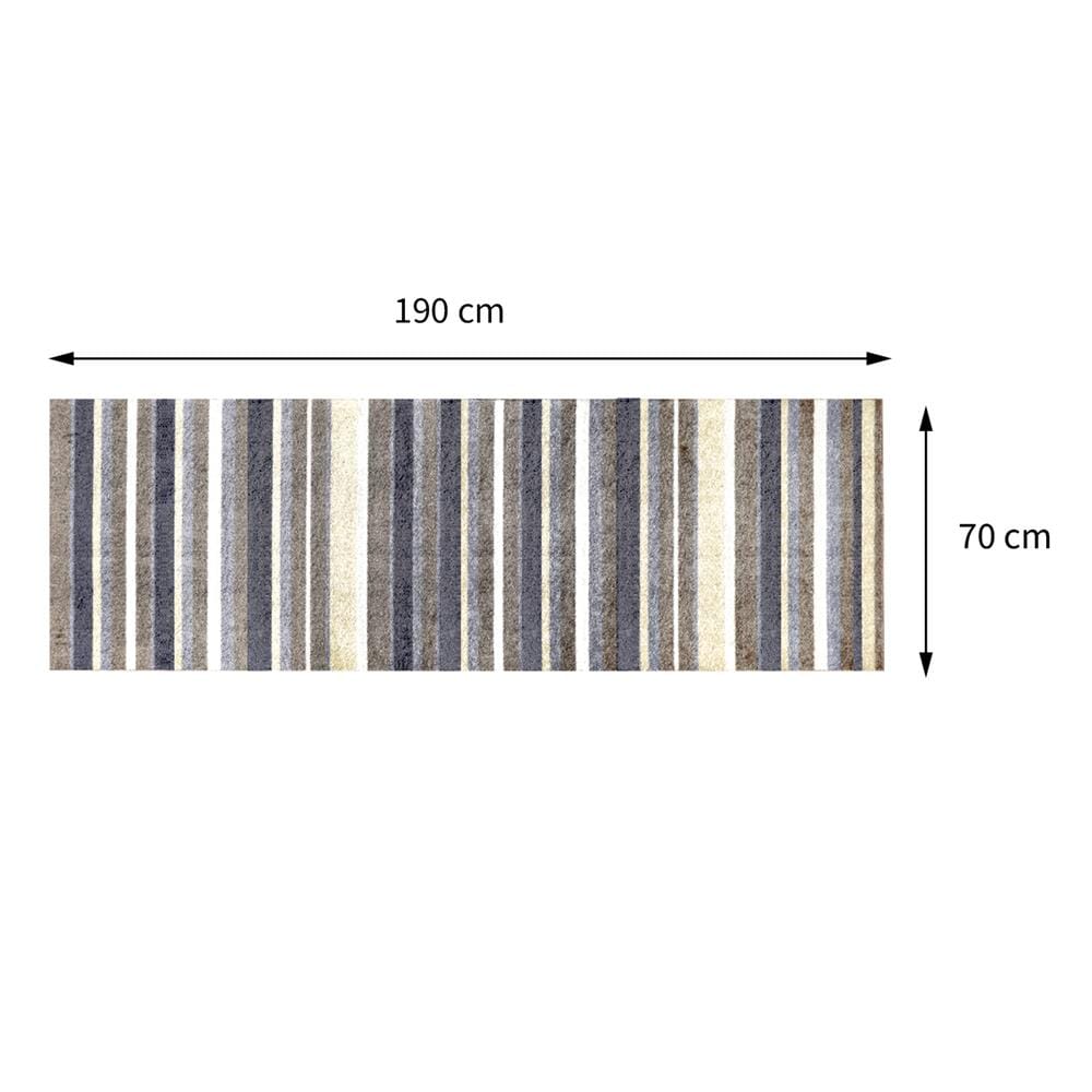 พรมเช็ดเท้าดักฝุ่น PRAW DE STRIPE 70X190 ซม. สีเทา/เบจ