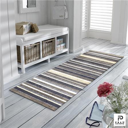 พรมเช็ดเท้าดักฝุ่น PRAW DE STRIPE 70X190 ซม. สีเทา/เบจ_6