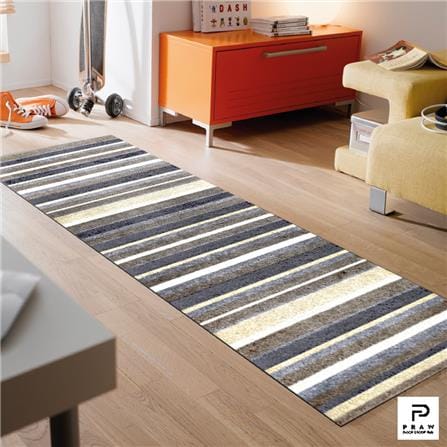 พรมเช็ดเท้าดักฝุ่น PRAW DE STRIPE 70X190 ซม. สีเทา/เบจ_7