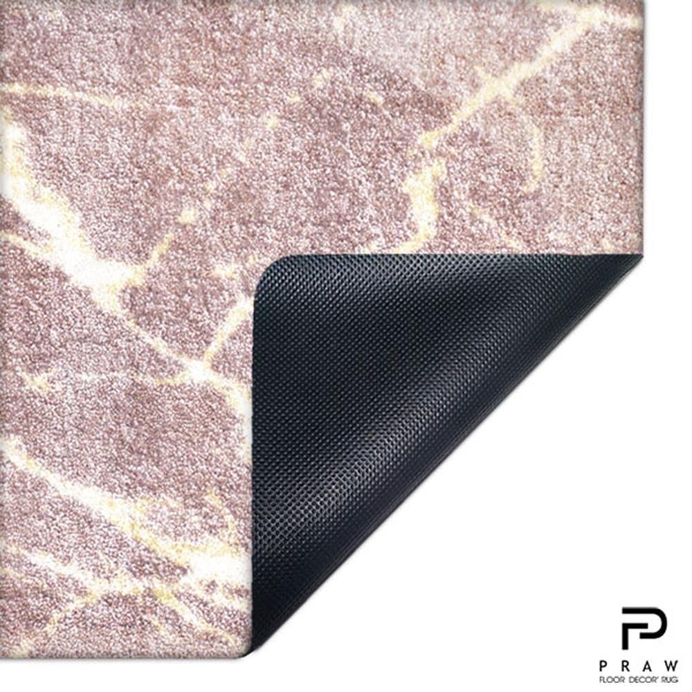 พรมเช็ดเท้าดักฝุ่น PRAW DE MARBLE PINK 55X85 ซม. สีชมพู