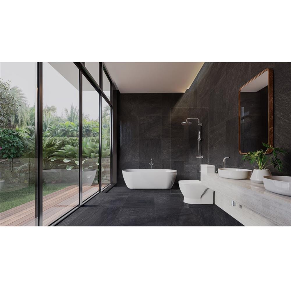 กระเบื้องพื้นพอร์ซเลน 60x60 ซม. COTTO ดอสก้า ดำ HYG PM 1.44 ตร.ม.