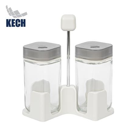 ชุดที่ใส่เครื่องปรุง 2 ขวด KECH ROLLER สีเทา_0