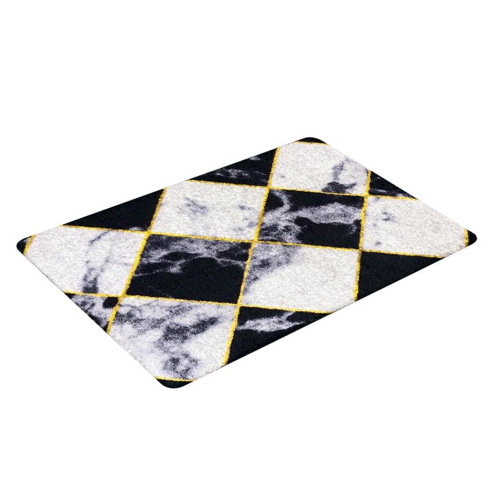 พรมเช็ดเท้าดักฝุ่น PRAW DE CHESS BOARD 50X75 ซม. สีดำ/ขาว