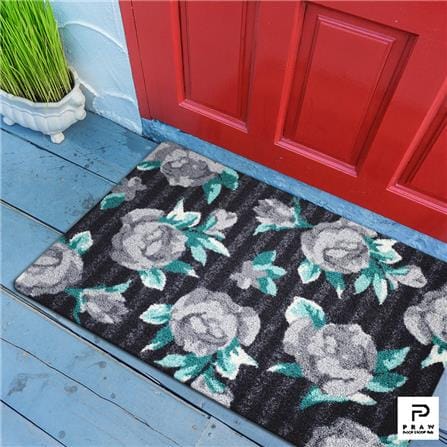 พรมเช็ดเท้าดักฝุ่น PRAW DE GREY ROSE 50X75 ซม. สีดำ/เทา_6