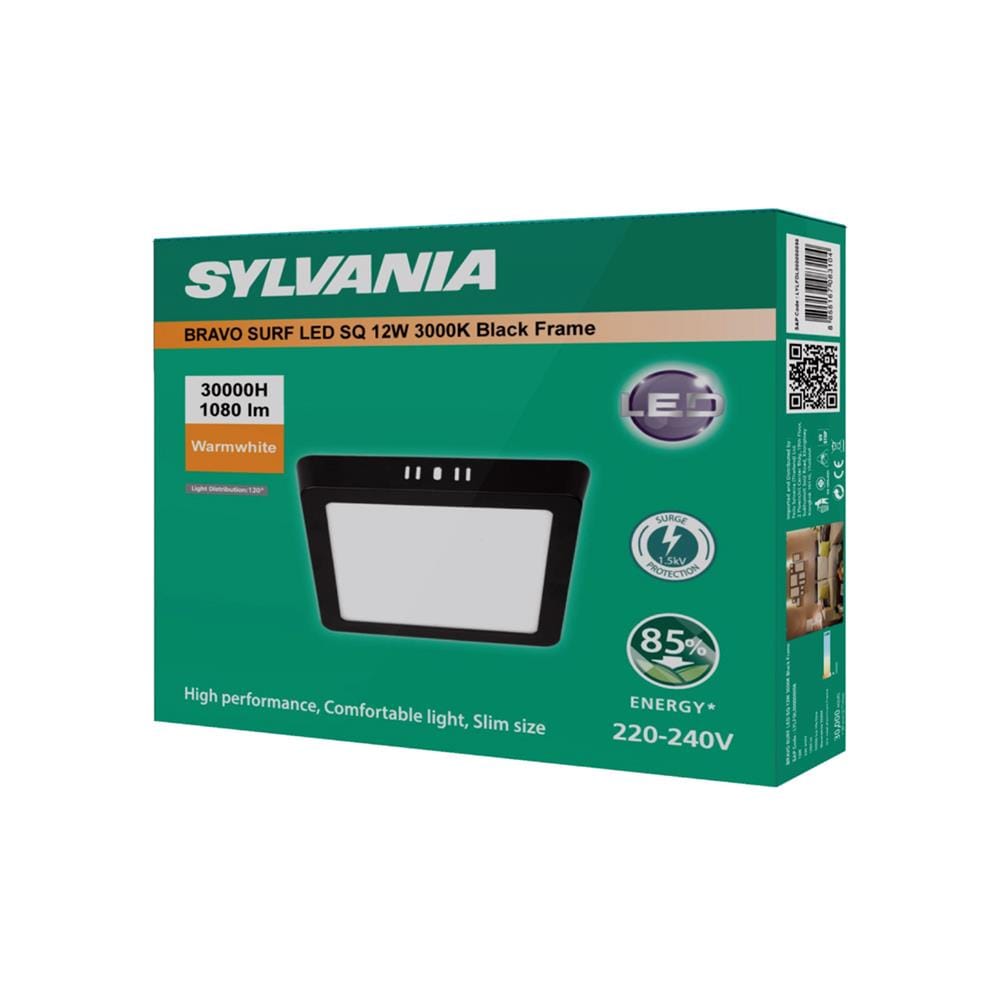 ดาวน์ไลท์ LED SYLVANIA BRAVO SURF 6 นิ้ว 12 วัตต์ WARM WHITE สีดำ