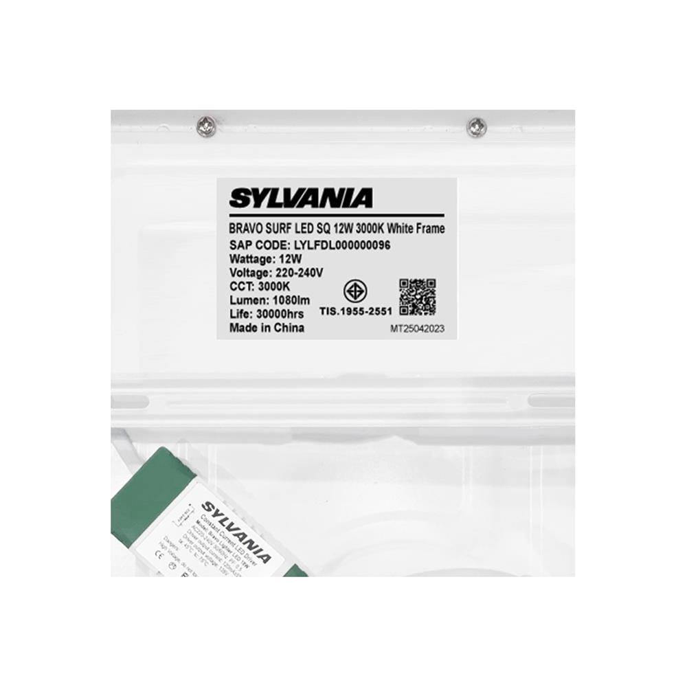 ดาวน์ไลท์ LED SYLVANIA BRAVO SURF 6 นิ้ว 12 วัตต์ WARM WHITE สีขาว