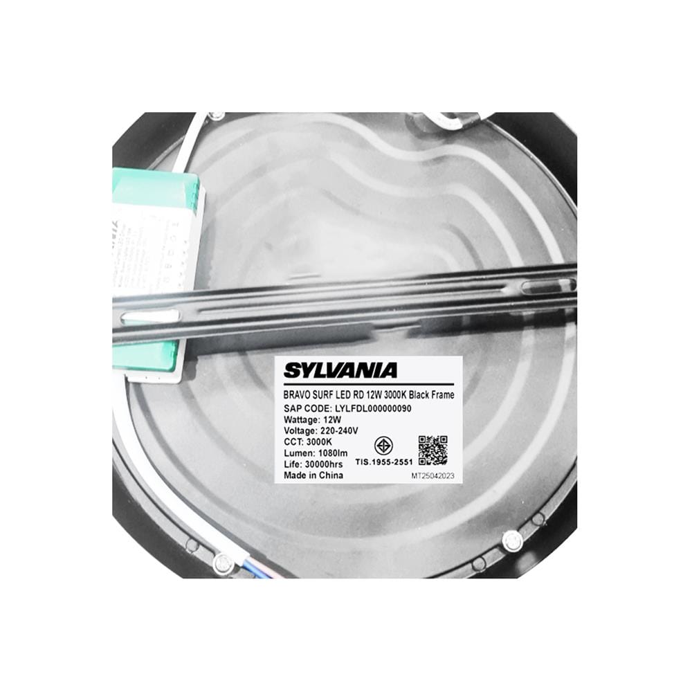 ดาวน์ไลท์ LED SYLVANIA BRAVO SURF 6 นิ้ว 12 วัตต์ WARM WHITE สีดำ