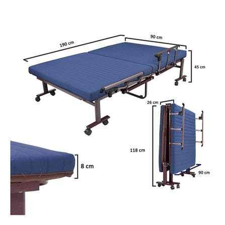 เตียงพับพร้อม TOPPER THAIBULL OLT245-90BL สีน้ำเงิน_5