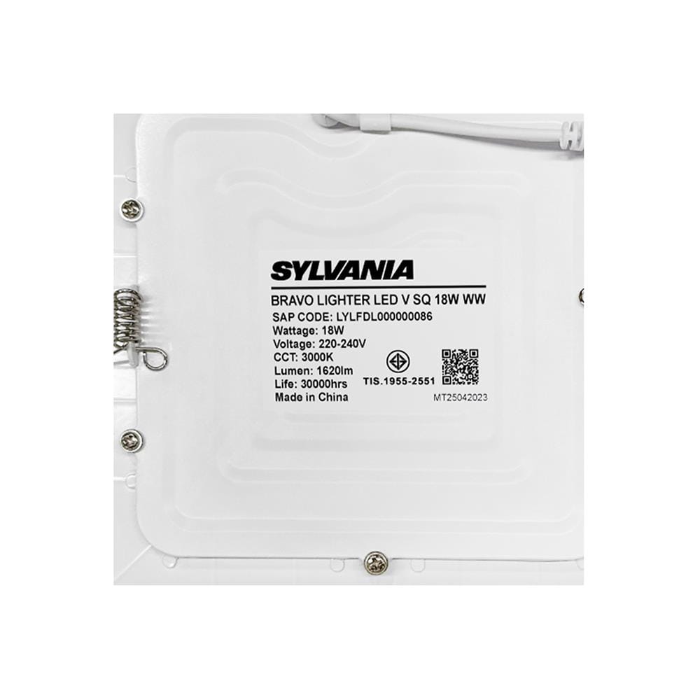 ดาวน์ไลท์ LED SYLVANIA BRAVO LIGHTER 8 นิ้ว 18 วัตต์ WARM WHITE สีขาว