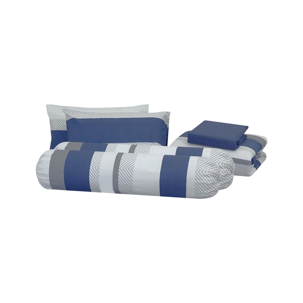 ชุดผ้าปูที่นอน 6 ฟุต 6 ชิ้น HOME LIVING STYLE TANNER สี NAVY