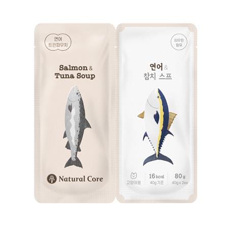 อาหารเปียกแมว NATURAL CORE TWIN POUCH SALMON AND TUNA 80 ก._0
