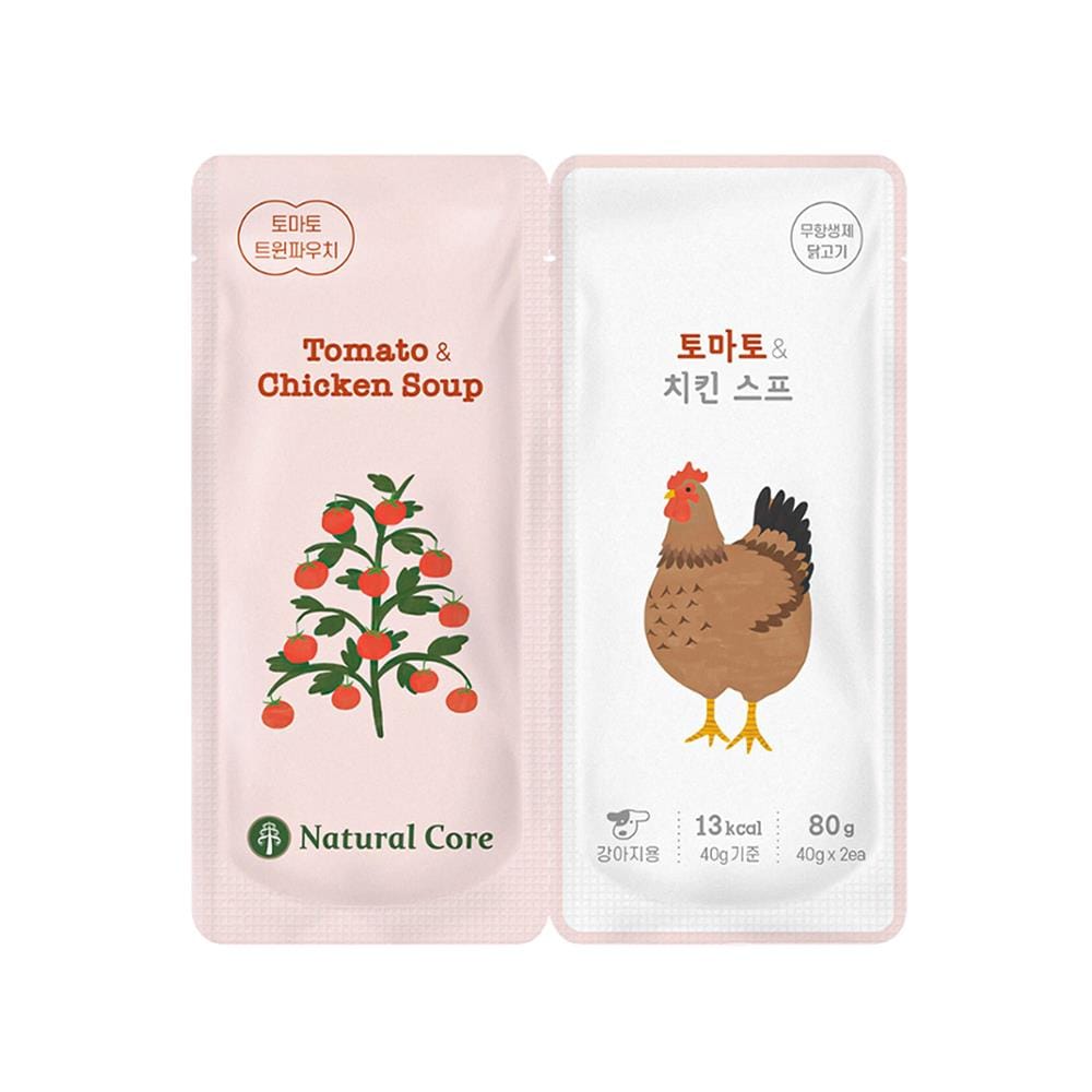 อาหารเปียกสุนัข NATURAL CORE TWIN POUCH TOMATO AND CHICKEN 80 ก.