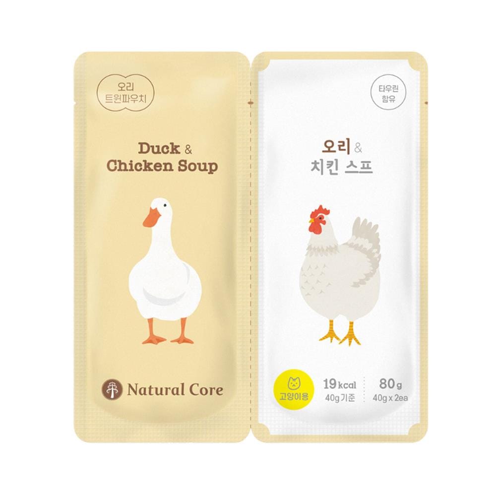 อาหารเปียกแมว NATURAL CORE TWIN POUCH DUCK AND CHICKEN 80 ก.