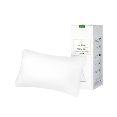 หมอนสุขภาพ เมมโมรี่โฟม FOUNTAIN ULTRA SOFT 48x74x15 ซม. สีขาว_1