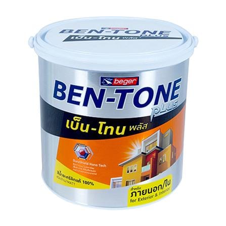 สีน้ำทาภายนอก BEGER BEN-TONE PLUS 001 สี COOL WHITE กึ่งเงา 1 แกลลอน_0