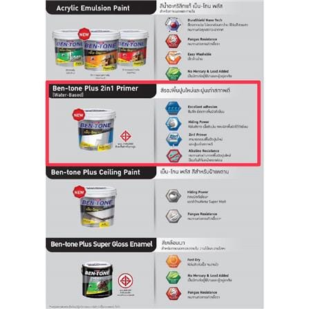 สีรองพื้นอเนกประสงค์ BEGER BEN-TONE PLUS 2 IN 1 ด้าน 5 แกลลอน_3