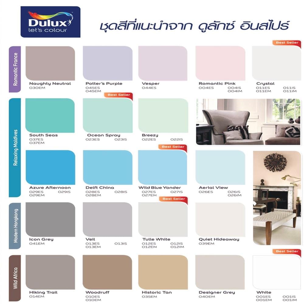 สีน้ำทาภายใน ชนิดกึ่งเงา DULUX INSPIRE BASE B สีขาว 9 ลิตร