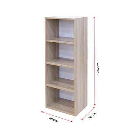 ตู้เตี้ยบานโล่ง 4 ชั้น FURDINI SAKI 40 ซม. สีไวท์โอ๊ค/ขาว_6