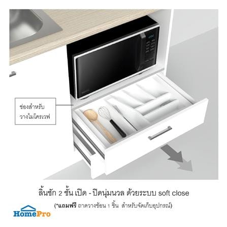 ครัวสำเร็จรูปท็อปซิงค์ CABIN RIKI 120 ซม. สีขาว_4