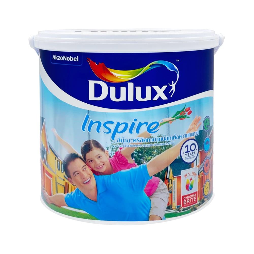 สีน้ำทาภายนอก ชนิดกึ่งเงา DULUX INSPIRE BASE A สีขาว 3 ลิตร