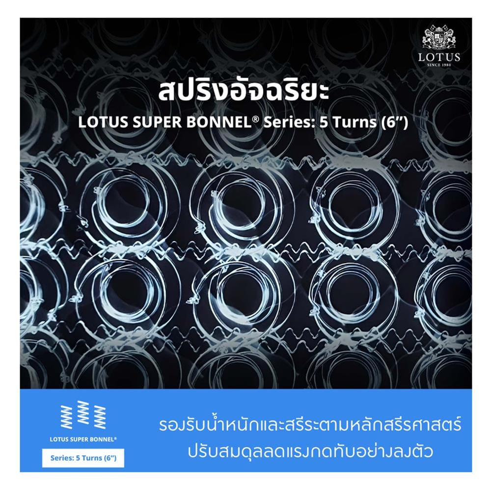 ที่นอนยางพารา 5 ฟุต LOTUS รุ่น HUDSON II พร้อมหมอนหนุน 2 ชิ้น
